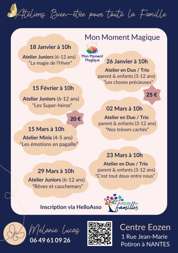 Atelier bien-être Mon Moment Magique pour toute la famille